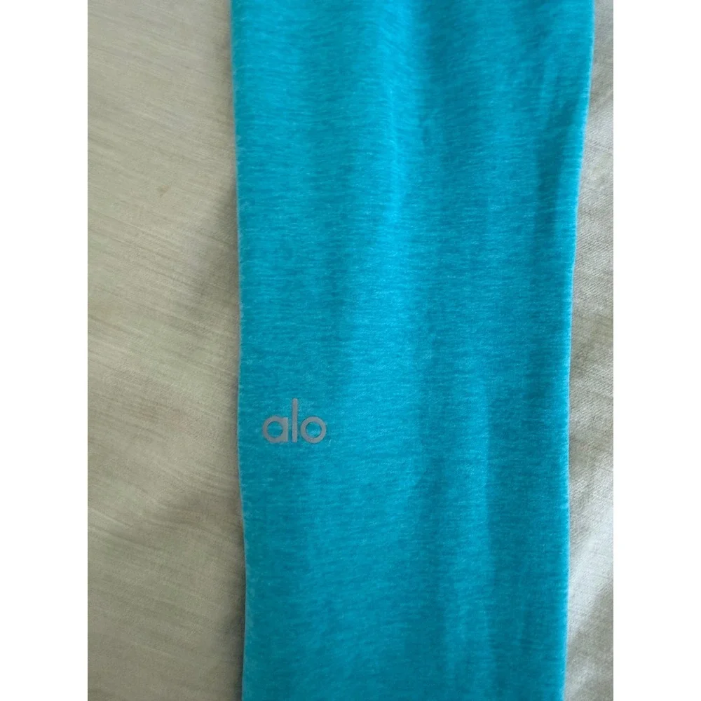 Alo Yoga Alosoft Flow Leggings XS Turquoise Blue Heathered High Waist 28